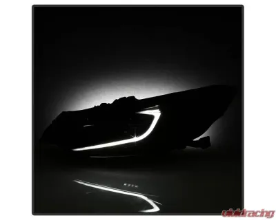 Xtune Black Light Bar DRL Projector Headlights Acura TSX 2009-2014 - PRO-JH-ATSX09-LB-BK