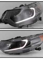 Xtune Black Light Bar DRL Projector Headlights Acura TSX 2009-2014                                     - PRO-JH-ATSX09-LB-BK - Image 9
