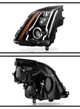 Xtune Black LED Switch Back Projector Headlights Cadillac CTS 2008-2014                                     - PRO-JH-CACTS08-LED-BK - Image 2