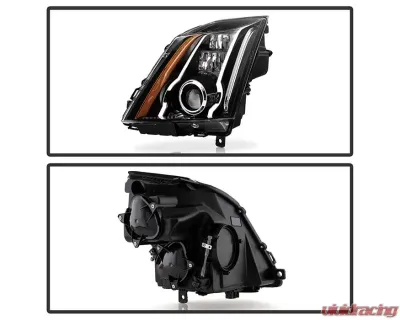Xtune Black LED Switch Back Projector Headlights Cadillac CTS 2008-2014 - PRO-JH-CACTS08-LED-BK