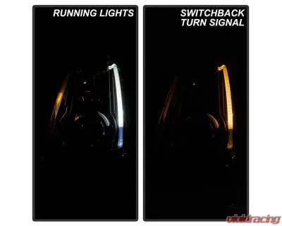 Xtune Black LED Switch Back Projector Headlights Cadillac CTS 2008-2014 - PRO-JH-CACTS08-LED-BK