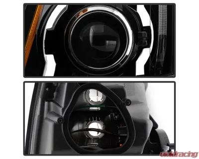 Xtune Black LED Switch Back Projector Headlights Cadillac CTS 2008-2014 - PRO-JH-CACTS08-LED-BK