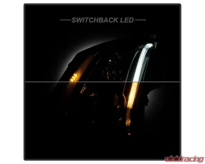 Xtune Black LED Switch Back Projector Headlights Cadillac CTS 2008-2014 - PRO-JH-CACTS08-LED-BK