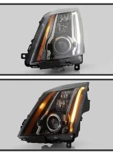 Xtune Black LED Switch Back Projector Headlights Cadillac CTS 2008-2014                                     - PRO-JH-CACTS08-LED-BK - Image 9