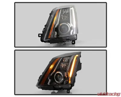 Xtune Black LED Switch Back Projector Headlights Cadillac CTS 2008-2014 - PRO-JH-CACTS08-LED-BK