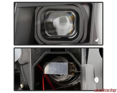 Xtune Black DRL LED Light Bar Projector Headlights Cadillac Escalade 2007-2014 - PRO-JH-CAES07-LB-BK