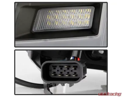 Xtune Black DRL LED Light Bar Projector Headlights Cadillac Escalade 2007-2014 - PRO-JH-CAES07-LB-BK