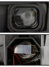 Xtune Black Smoked DRL LED Light Bar Projector Headlights Cadillac Escalade 2007-2014                                     - PRO-JH-CAES07-LB-BSM - Image 3