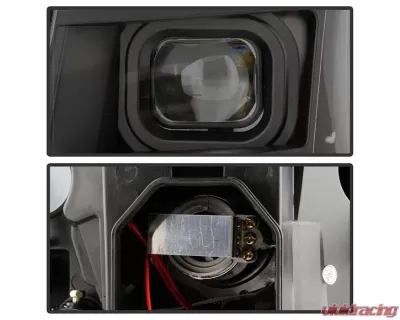 Xtune Black Smoked DRL LED Light Bar Projector Headlights Cadillac Escalade 2007-2014 - PRO-JH-CAES07-LB-BSM