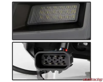 Xtune Black Smoked DRL LED Light Bar Projector Headlights Cadillac Escalade 2007-2014 - PRO-JH-CAES07-LB-BSM