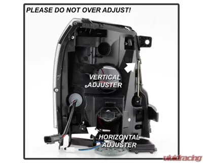 Xtune Black Smoked DRL LED Light Bar Projector Headlights Cadillac Escalade 2007-2014 - PRO-JH-CAES07-LB-BSM