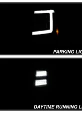 Xtune Black Smoked DRL LED Light Bar Projector Headlights Cadillac Escalade 2007-2014                                     - PRO-JH-CAES07-LB-BSM - Image 10