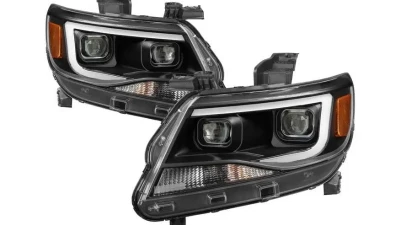 Xtune Black Light Bar DRL Projector Headlights Chevrolet Colorado 2015-2019                                     - PRO-JH-CCO15-LBDRL-BK - Image 10
