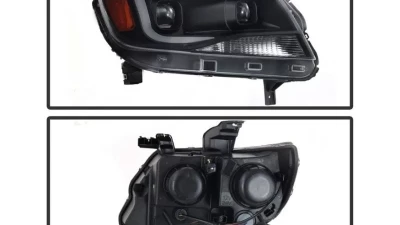 Xtune Black Light Bar DRL Projector Headlights Chevrolet Colorado 2015-2019                                     - PRO-JH-CCO15-LBDRL-BK - Image 2