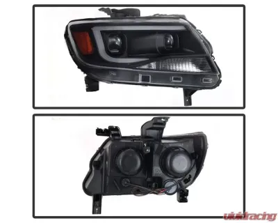 Xtune Black Light Bar DRL Projector Headlights Chevrolet Colorado 2015-2019 - PRO-JH-CCO15-LBDRL-BK