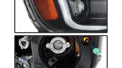 Xtune Black Light Bar DRL Projector Headlights Chevrolet Colorado 2015-2019                                     - PRO-JH-CCO15-LBDRL-BK - Image 3