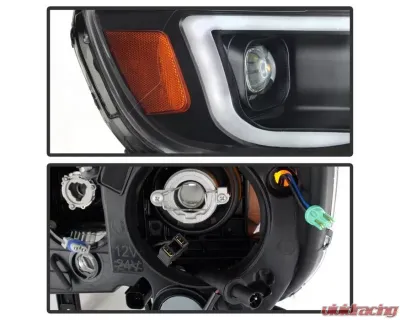 Xtune Black Light Bar DRL Projector Headlights Chevrolet Colorado 2015-2019 - PRO-JH-CCO15-LBDRL-BK