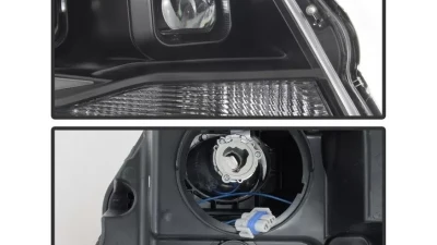 Xtune Black Light Bar DRL Projector Headlights Chevrolet Colorado 2015-2019                                     - PRO-JH-CCO15-LBDRL-BK - Image 4