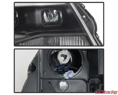 Xtune Black Light Bar DRL Projector Headlights Chevrolet Colorado 2015-2019 - PRO-JH-CCO15-LBDRL-BK