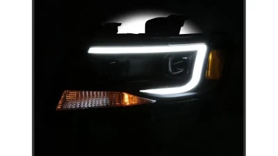 Xtune Black Light Bar DRL Projector Headlights Chevrolet Colorado 2015-2019                                     - PRO-JH-CCO15-LBDRL-BK - Image 7