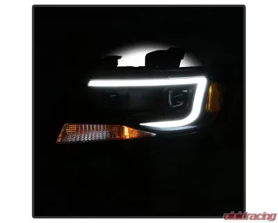 Xtune Black Light Bar DRL Projector Headlights Chevrolet Colorado 2015-2019 - PRO-JH-CCO15-LBDRL-BK