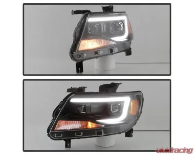 Xtune Black Light Bar DRL Projector Headlights Chevrolet Colorado 2015-2019 - PRO-JH-CCO15-LBDRL-BK