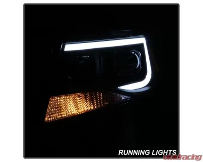 Xtune Black Light Bar DRL Projector Headlights Chevrolet Colorado 2015-2019 - PRO-JH-CCO15-LBDRL-BK