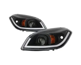 Xtune Black Light Bar DRL Projector Headlights Chevrolet Cobalt | Pontiac G5 | Pursuit 2005-2010