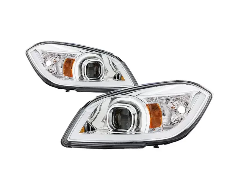 Xtune Chrome Light Bar DRL Projector Headlights Chevrolet Cobalt | Pontiac G5 | Pursuit 2005-2010 - PRO-JH-CCOB05-LBBRL-C