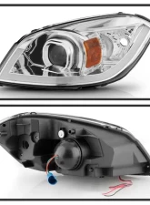 Xtune Chrome Light Bar DRL Projector Headlights Chevrolet Cobalt | Pontiac G5 | Pursuit 2005-2010                                     - PRO-JH-CCOB05-LBBRL-C - Image 2
