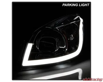 Xtune Chrome Light Bar DRL Projector Headlights Chevrolet Cobalt | Pontiac G5 | Pursuit 2005-2010 - PRO-JH-CCOB05-LBBRL-C