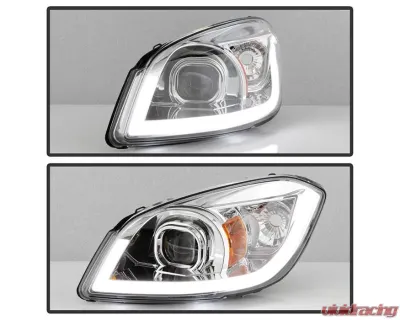 Xtune Chrome Light Bar DRL Projector Headlights Chevrolet Cobalt | Pontiac G5 | Pursuit 2005-2010 - PRO-JH-CCOB05-LBBRL-C