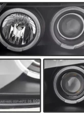 Xtune Black Halo Projector Headlights Chevrolet Cobalt | Pontiac G5 | Pursuit 2005-2010                                     - PRO-JH-CCOB05-LED-BK - Image 2