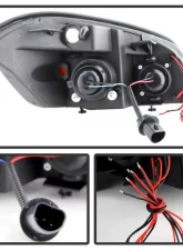 Xtune Black Halo Projector Headlights Chevrolet Cobalt | Pontiac G5 | Pursuit 2005-2010                                     - PRO-JH-CCOB05-LED-BK - Image 3