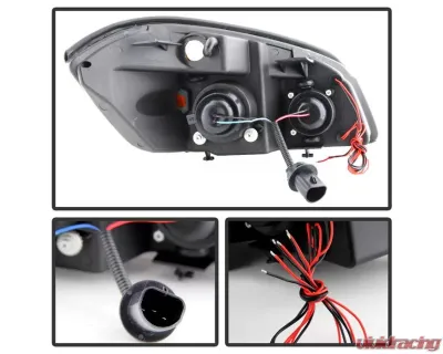 Xtune Black Halo Projector Headlights Chevrolet Cobalt | Pontiac G5 | Pursuit 2005-2010 - PRO-JH-CCOB05-LED-BK