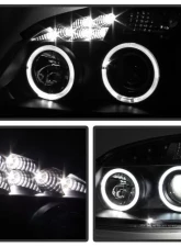 Xtune Black Halo Projector Headlights Chevrolet Cobalt | Pontiac G5 | Pursuit 2005-2010                                     - PRO-JH-CCOB05-LED-BK - Image 4