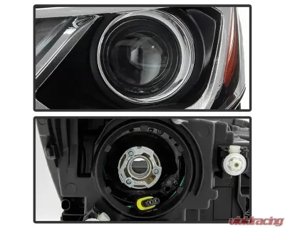 Xtune Left Driver Side Black Factory Style Projector Headlight with LED DRL Chevrolet Equinox 2018-2019 - PRO-JH-CEQ18-OE-L