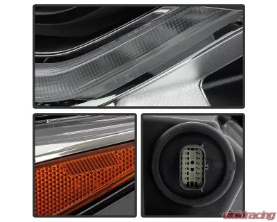 Xtune Left Driver Side Black Factory Style Projector Headlight with LED DRL Chevrolet Equinox 2018-2019 - PRO-JH-CEQ18-OE-L