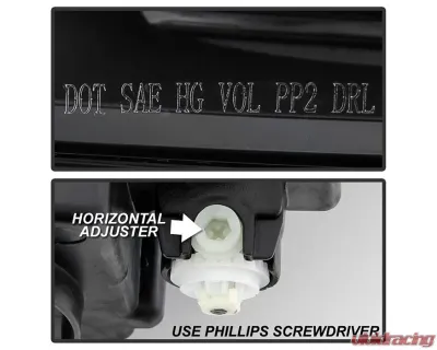 Xtune Left Driver Side Black Factory Style Projector Headlight with LED DRL Chevrolet Equinox 2018-2019 - PRO-JH-CEQ18-OE-L