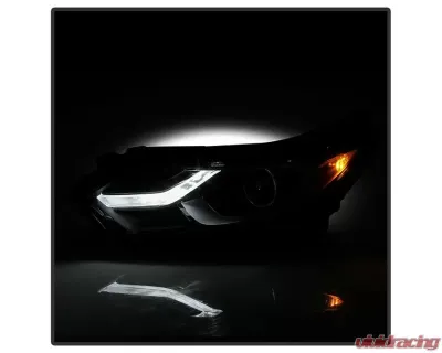 Xtune Left Driver Side Black Factory Style Projector Headlight with LED DRL Chevrolet Equinox 2018-2019 - PRO-JH-CEQ18-OE-L