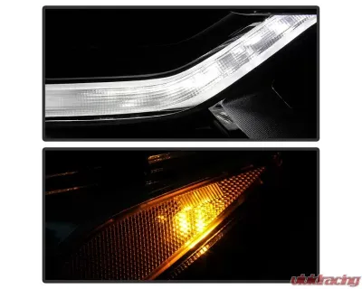 Xtune Left Driver Side Black Factory Style Projector Headlight with LED DRL Chevrolet Equinox 2018-2019 - PRO-JH-CEQ18-OE-L