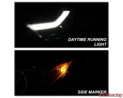 Xtune Left Driver Side Black Factory Style Projector Headlight with LED DRL Chevrolet Equinox 2018-2019 - PRO-JH-CEQ18-OE-L