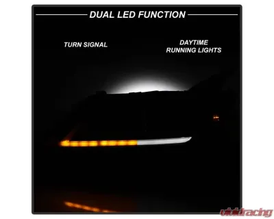 Xtune Black Smoked LED DRL Light Bar Projector Headlights Chevrolet Impala 2014-2019 - PRO-JH-CIM15-LB-BSM