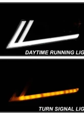 Xtune Black Smoked LED DRL Light Bar Projector Headlights Chevrolet Impala 2014-2019                                     - PRO-JH-CIM15-LB-BSM - Image 10