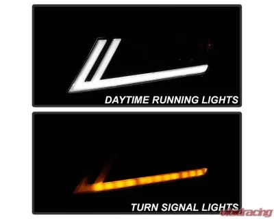 Xtune Black Smoked LED DRL Light Bar Projector Headlights Chevrolet Impala 2014-2019 - PRO-JH-CIM15-LB-BSM