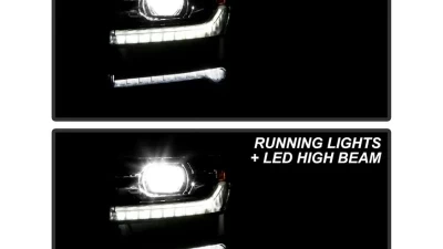 Xtune Chrome Factory Style Projector LED Headlights with LED DRL Chevrolet Silverado 1500 2016-2018                                     - PRO-JH-CS17-FLED-OE-C - Image 10