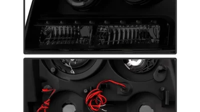 Xtune Black Smoked Halo Projector w/ LED Headlights Chevrolet Avalanche | Suburban | Tahoe 2007-2014                                     - PRO-JH-CSUB07-LED-BSM - Image 4