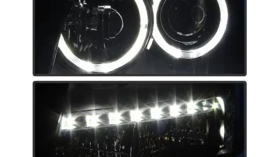 Xtune Black Smoked Halo Projector w/ LED Headlights Chevrolet Avalanche | Suburban | Tahoe 2007-2014                                     - PRO-JH-CSUB07-LED-BSM - Image 9