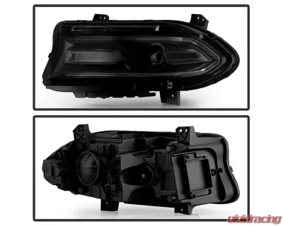 Xtune POE OE Left w/LED DRL Halogen Headlight Dodge Charger 2015-2018 - PRO-JH-DCH15-OE-BK-L