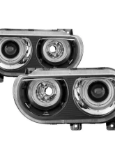 Xtune Black CCFL Halo Projector Headlights Halogen Model Only Dodge Challenger 2008-2014                                     - PRO-JH-DCHAL08-HA-BK - Image 10